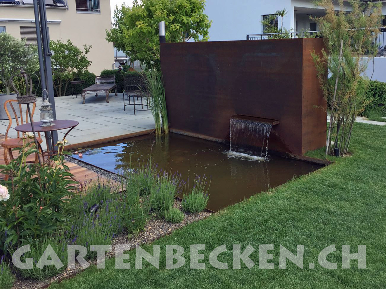Gartenbecken, Wasserbecken, Bern, Wasserstahlbecken, Stahlblech